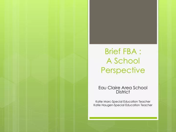 brief fba a school perspective