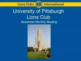 University of Pittsburgh Lions Club