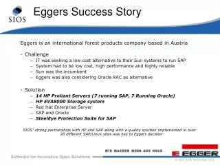 Eggers Success Story