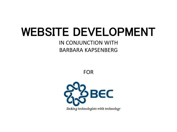 website development in conjunction with barbara kapsenberg for