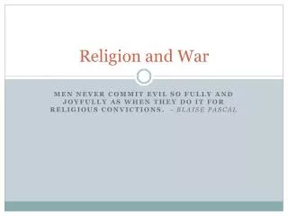 Religion and War