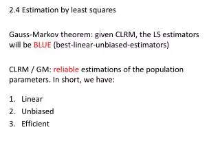 2.4 Estimation by least squares