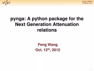 pynga : A python package for the Next Generation Attenuation relations