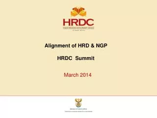 Alignment of HRD &amp; NGP HRDC Summit