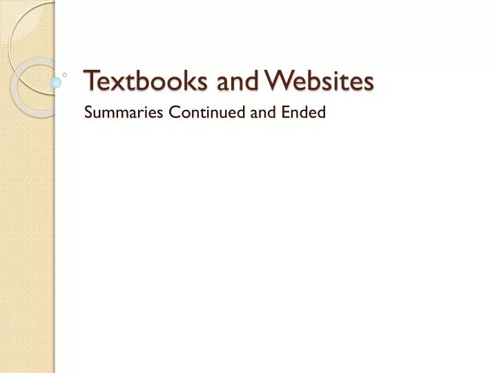 textbooks and websites