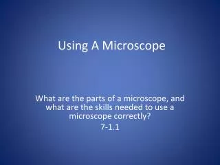 using a microscope