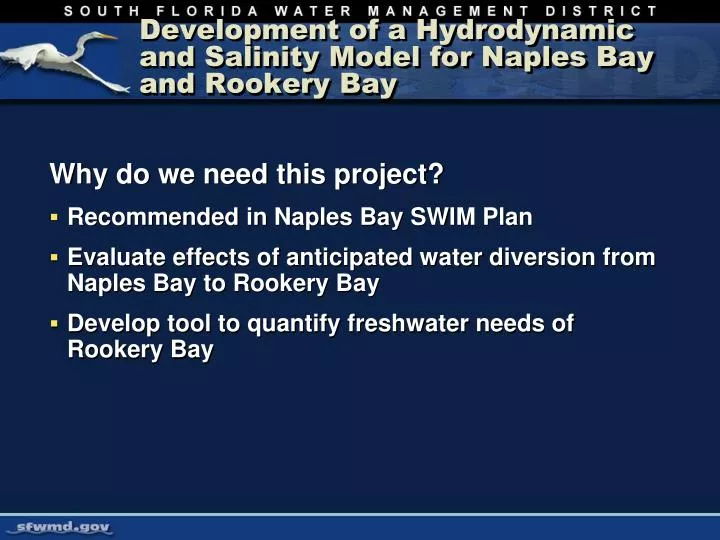 development of a hydrodynamic and salinity model for naples bay and rookery bay