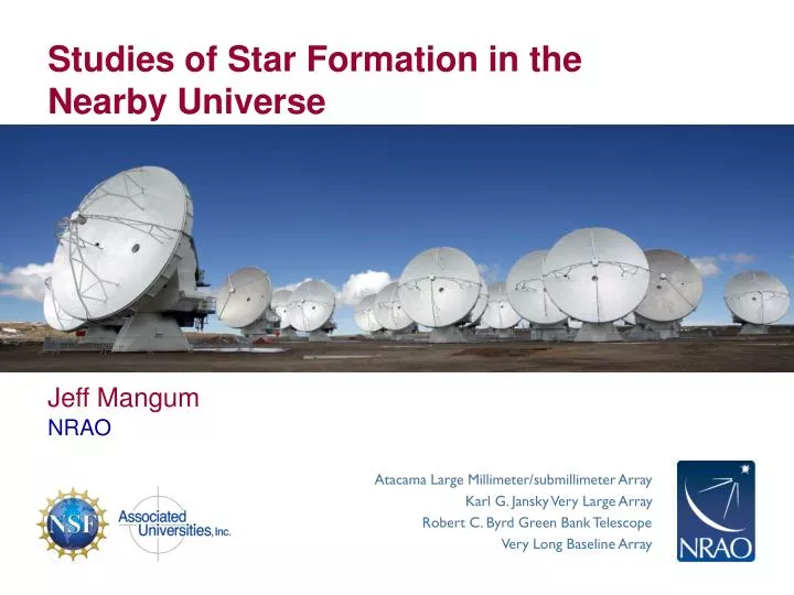 studies of star formation in the nearby universe