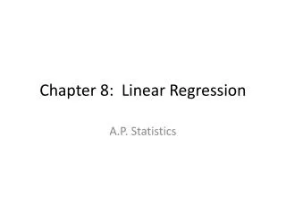 Chapter 8: Linear Regression