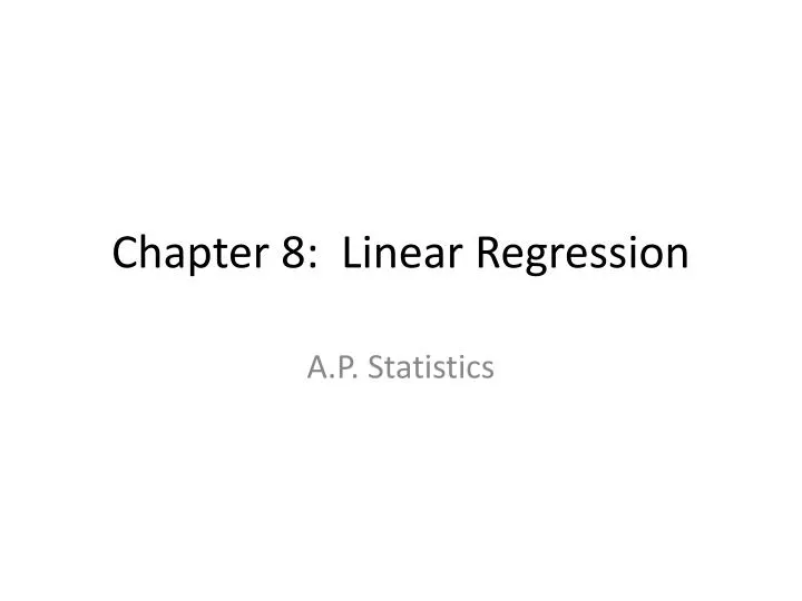 chapter 8 linear regression