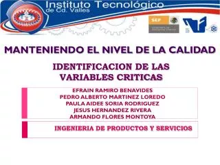 identificacion de las variables criticas