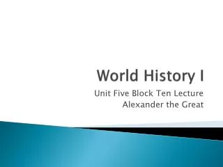 World History I