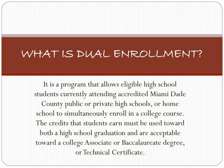 what is dual enrollment