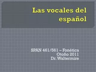 las vocales del espa ol