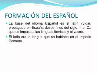 formaci n del espa ol