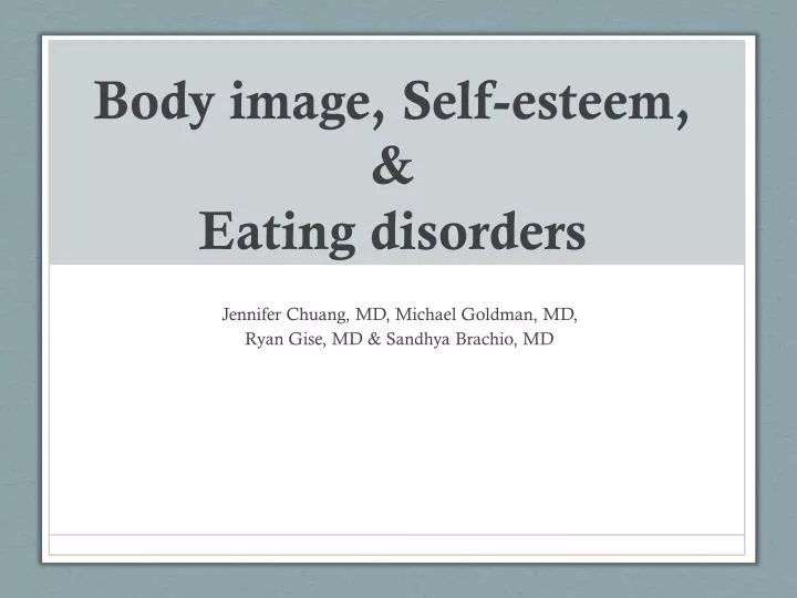 body image self esteem eating disorders