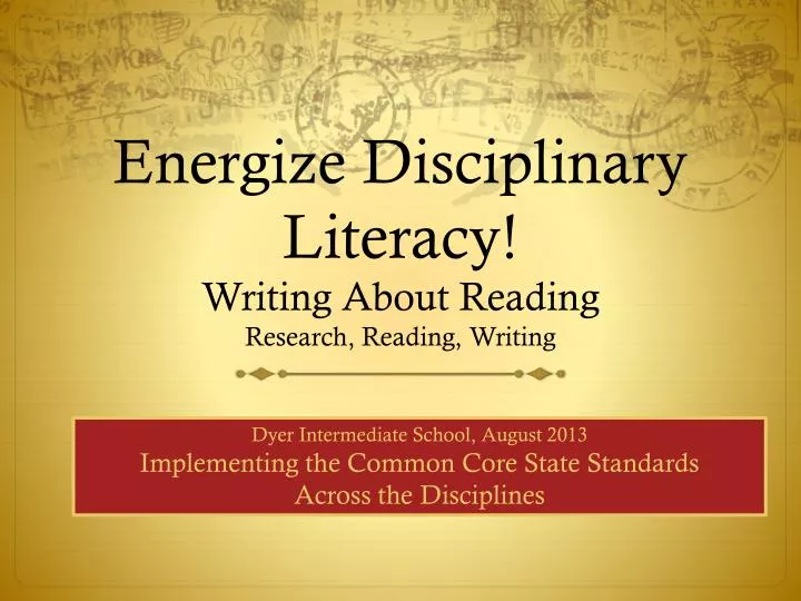energize disciplinary literacy