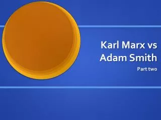 Karl Marx vs Adam Smith