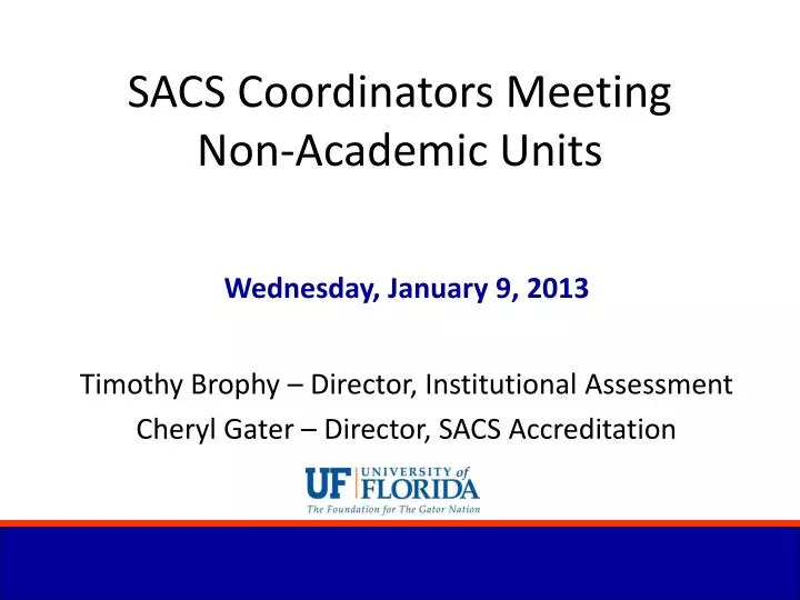 sacs coordinators meeting non academic units