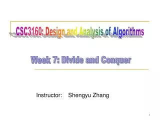 Instructor: 	 Shengyu Zhang