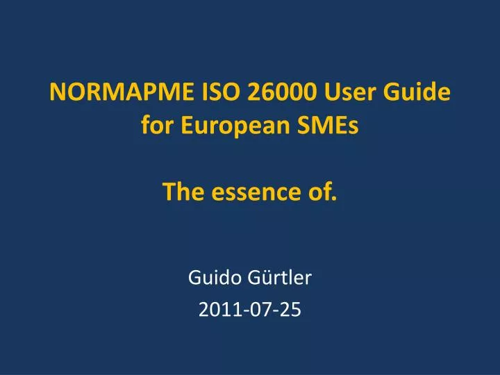 normapme iso 26000 user guide for european smes the essence of