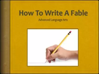 How To Write A Fable