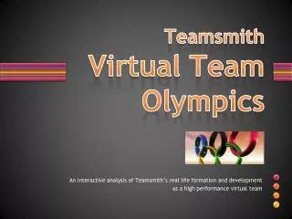 Teamsmith Virtual Team Olympics