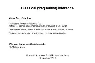 Classical (frequentist) inference