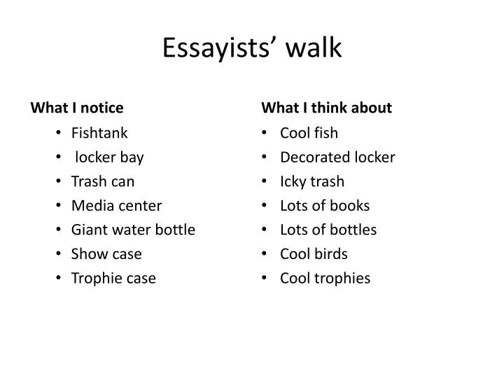 essayists walk