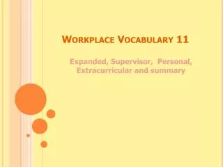 Workplace Vocabulary 11