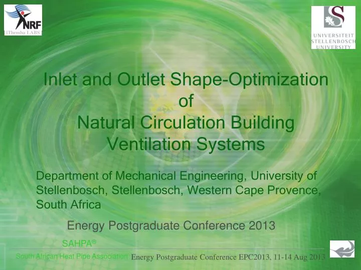 inlet and outlet shape optimization of natural circulation building ventilation systems