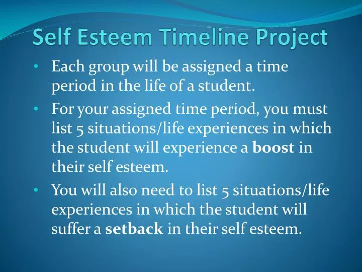 self esteem timeline project