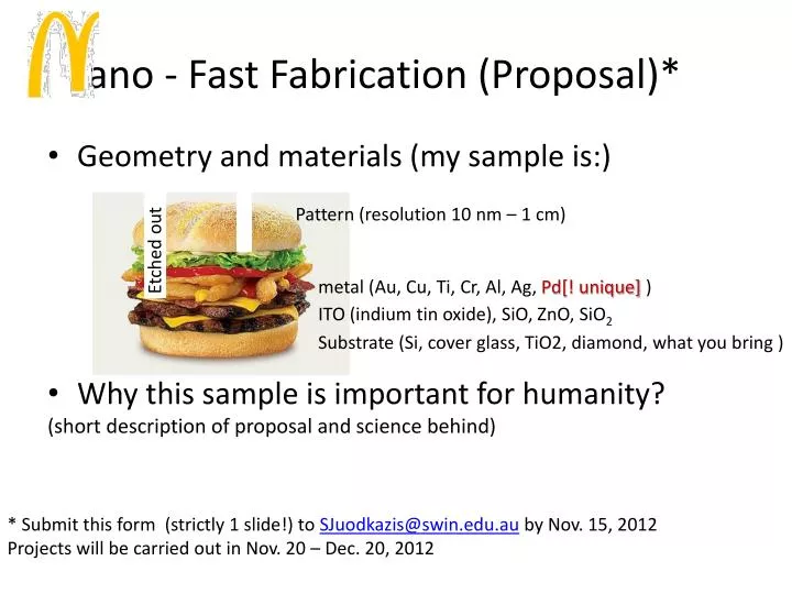 ano fast fabrication proposal