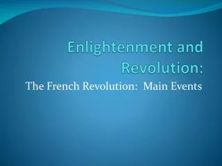 enlightenment and revolution