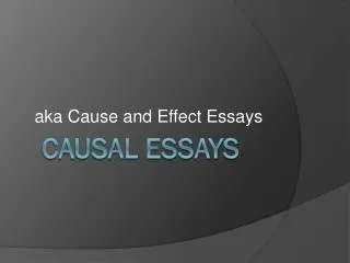 Causal essays