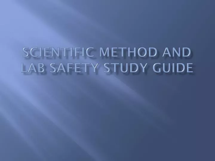 scientific method and lab safety study guide