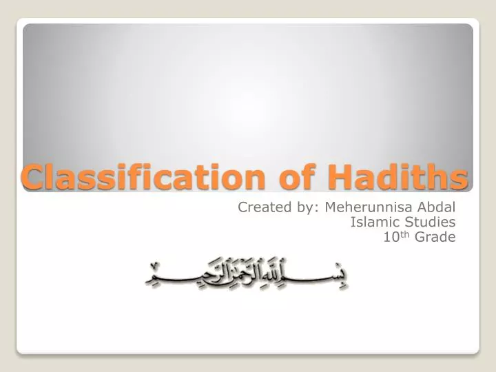 classification of hadiths