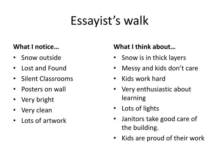essayist s walk