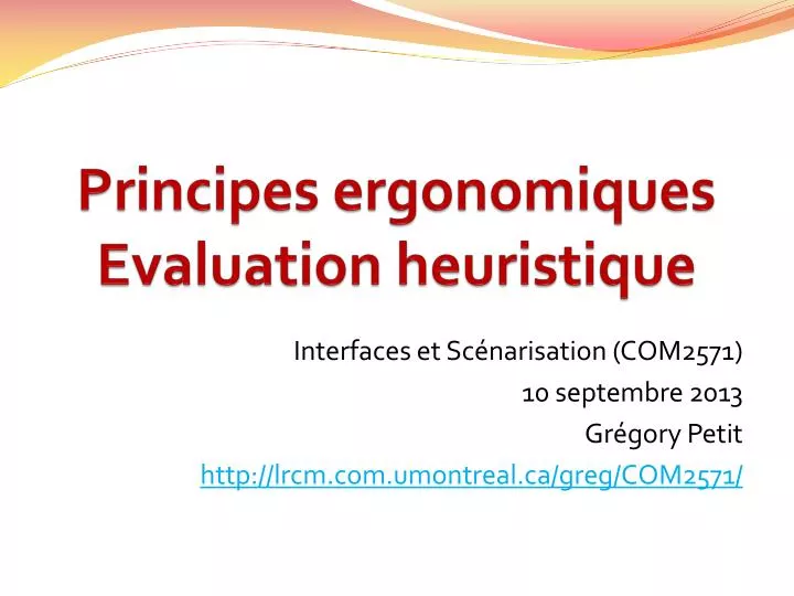 principes ergonomiques evaluation heuristique