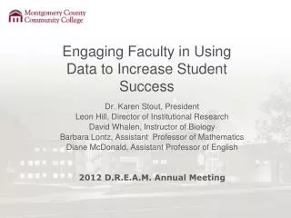 Engaging Faculty in Using Data to Increase Student Success