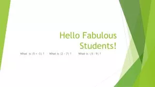 Hello Fabulous Students!