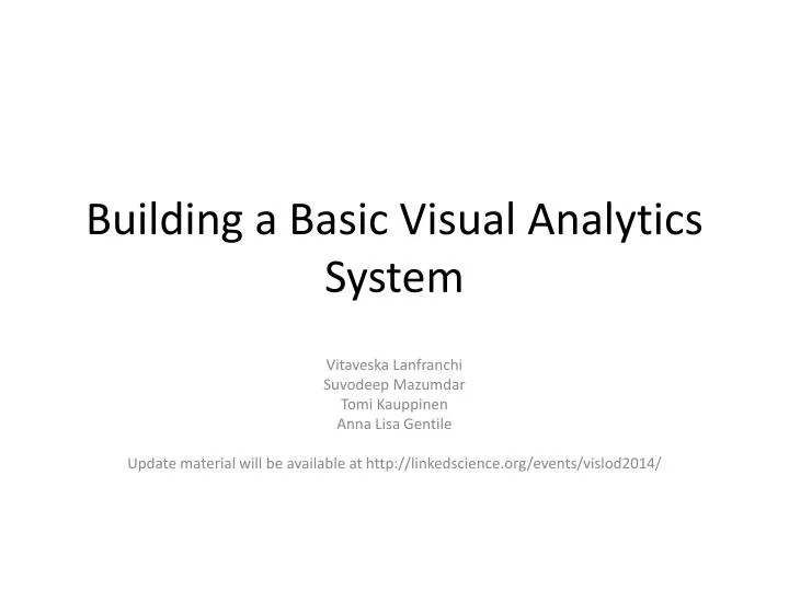 building a basic visual analytics system
