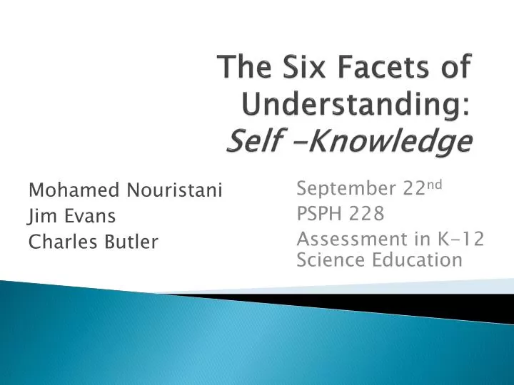 the six facets of understanding self knowledge