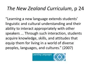 The New Zealand Curriculum , p 24