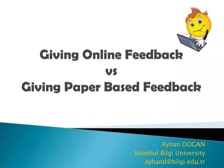 giving online feedback vs giving paper based feedback
