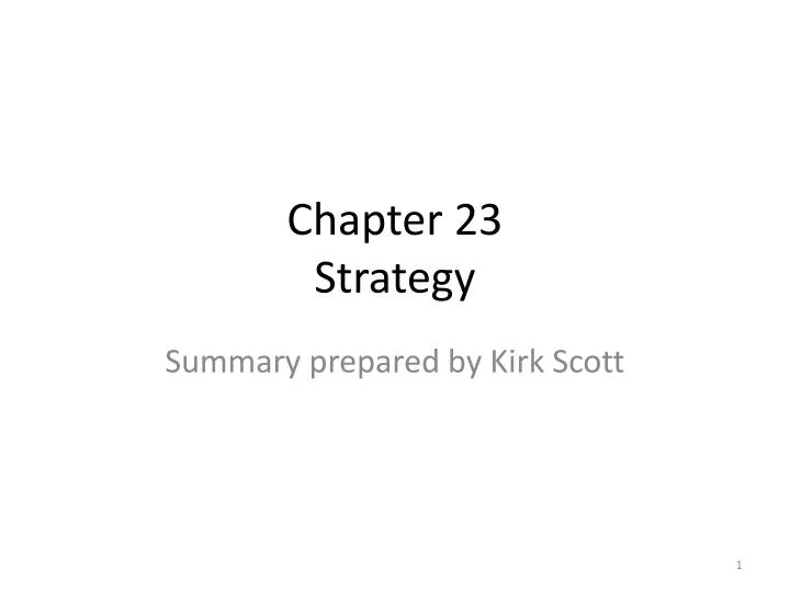 chapter 23 strategy