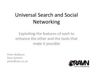 Universal Search and Social Networking