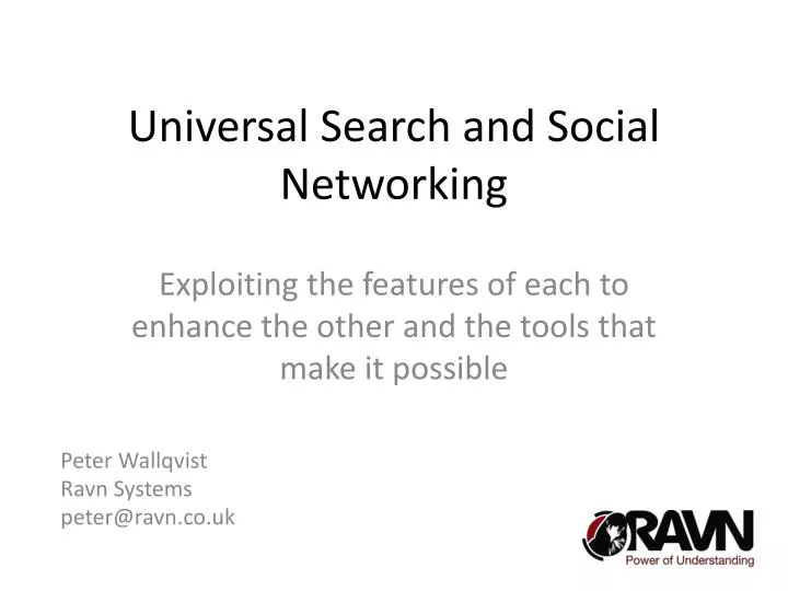 universal search and social networking