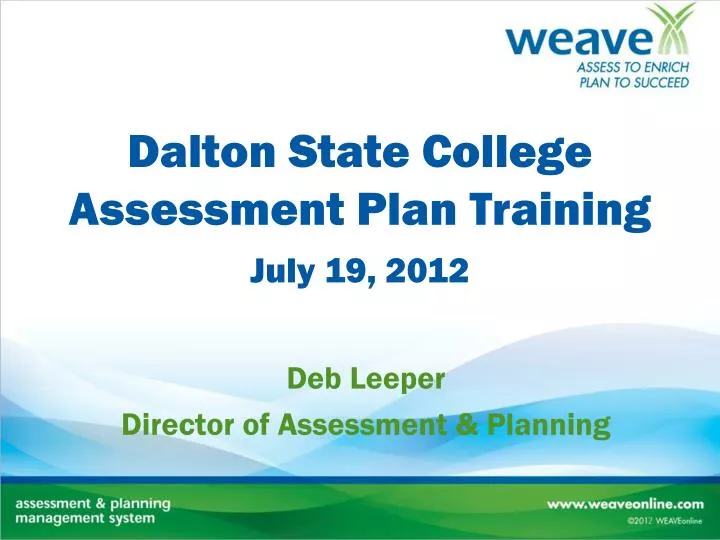 dalton state college assessment plan training