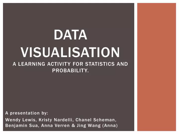 data visualisation a learning activity for statistics and probability